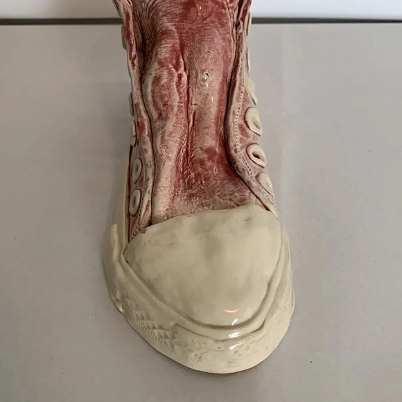 Fayezart Signed Northwest Studio Art Pottery Sneaker Converse Shoe Red - Picture 9 of 16